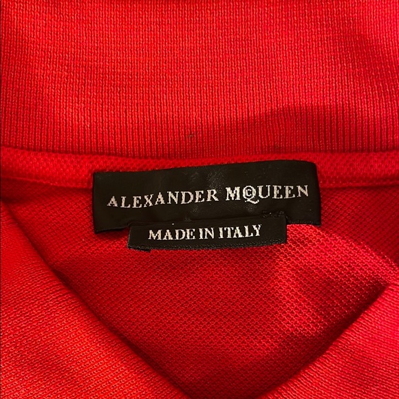 Alexander McQueenRed Polo Shirt sz large - Picture 3 of 6